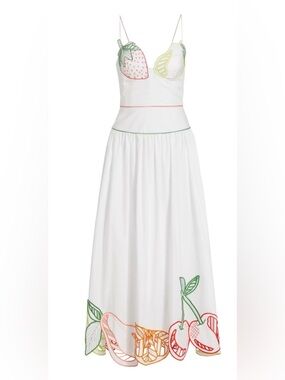 Lela Rose Fruit Embroidered cotton dress